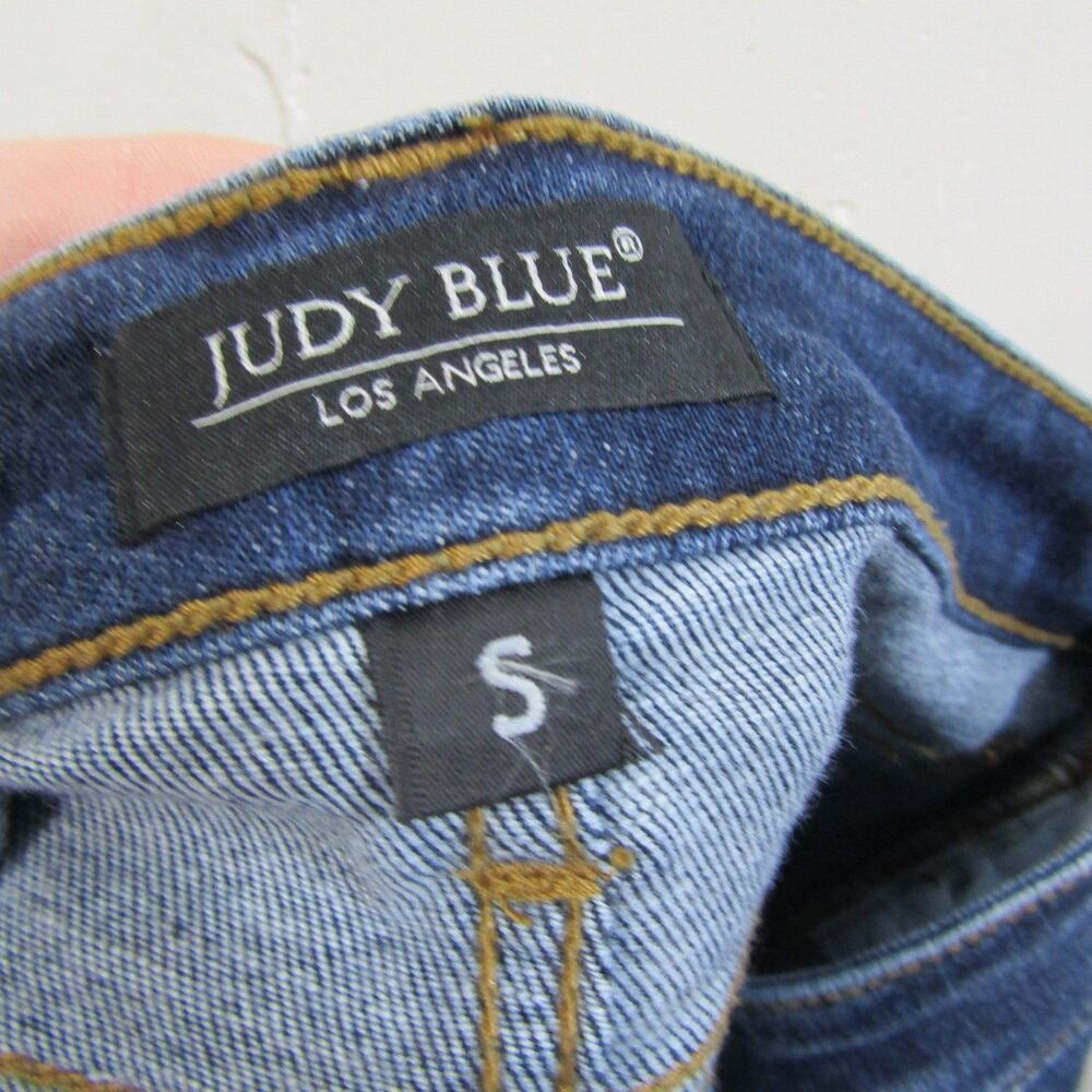 Judy Blue Women's Size S Dark Wash Denim Cuffed Mid-Rise Jean Bermuda Shorts - Picture 8 of 10